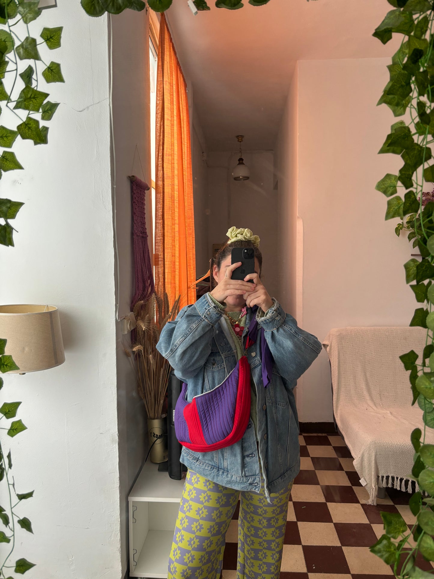 Bolso acolchado bicolor lazada