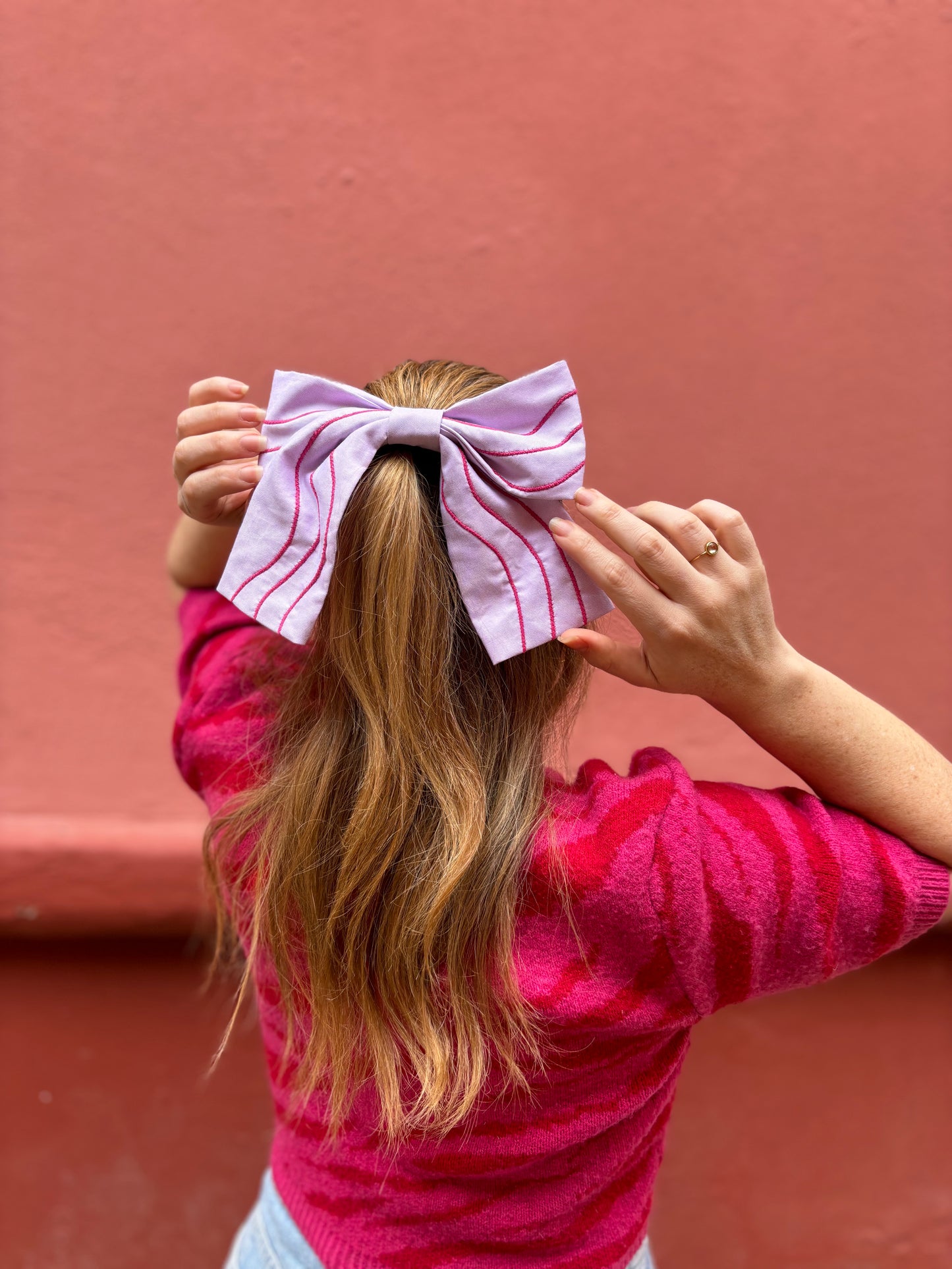 Lazo para el pelo malva