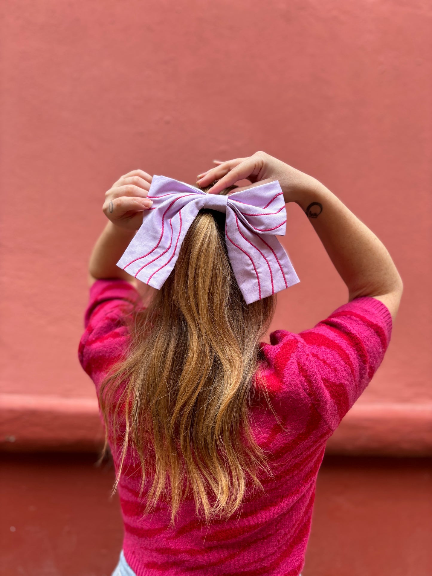 Lazo para el pelo malva
